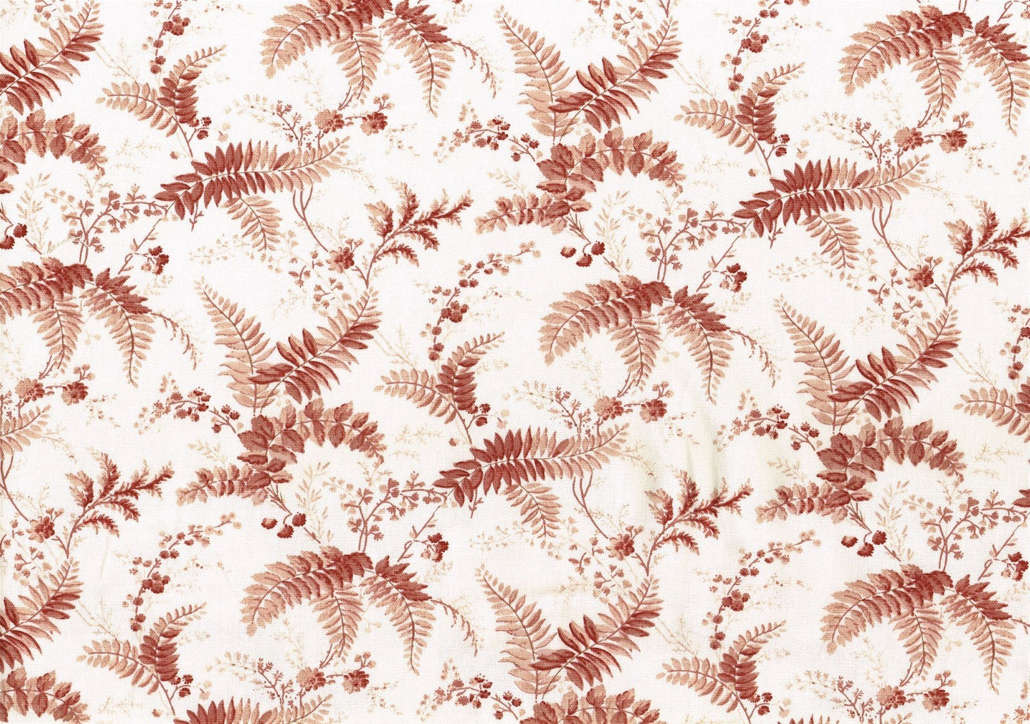 Mill Creek Fabric White Red Leaves  Cotton Drapery Upholstery 