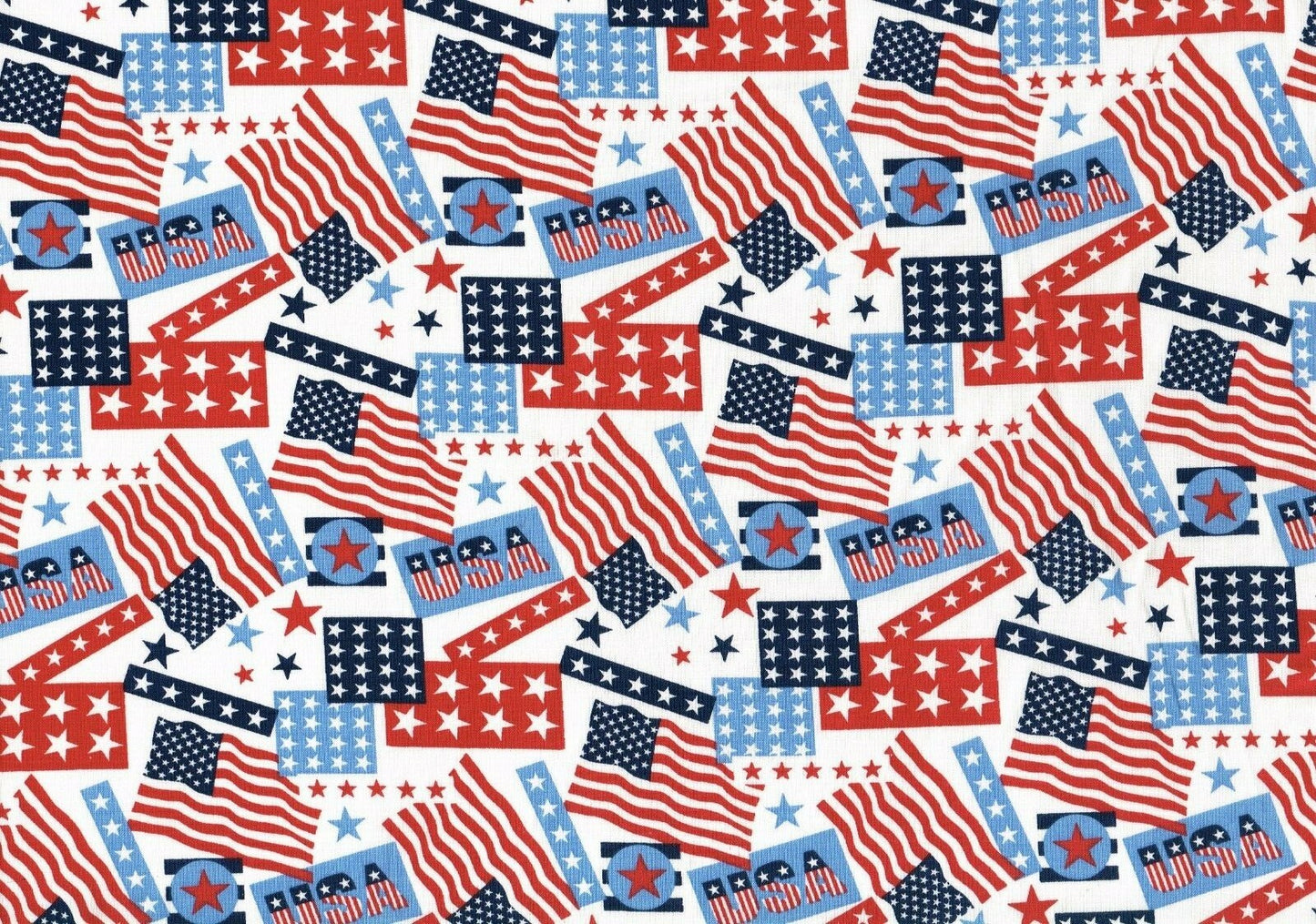 Designer Fabric Old Glory Flags  Stars 100% Cotton Quilting Drapery Upholstery 