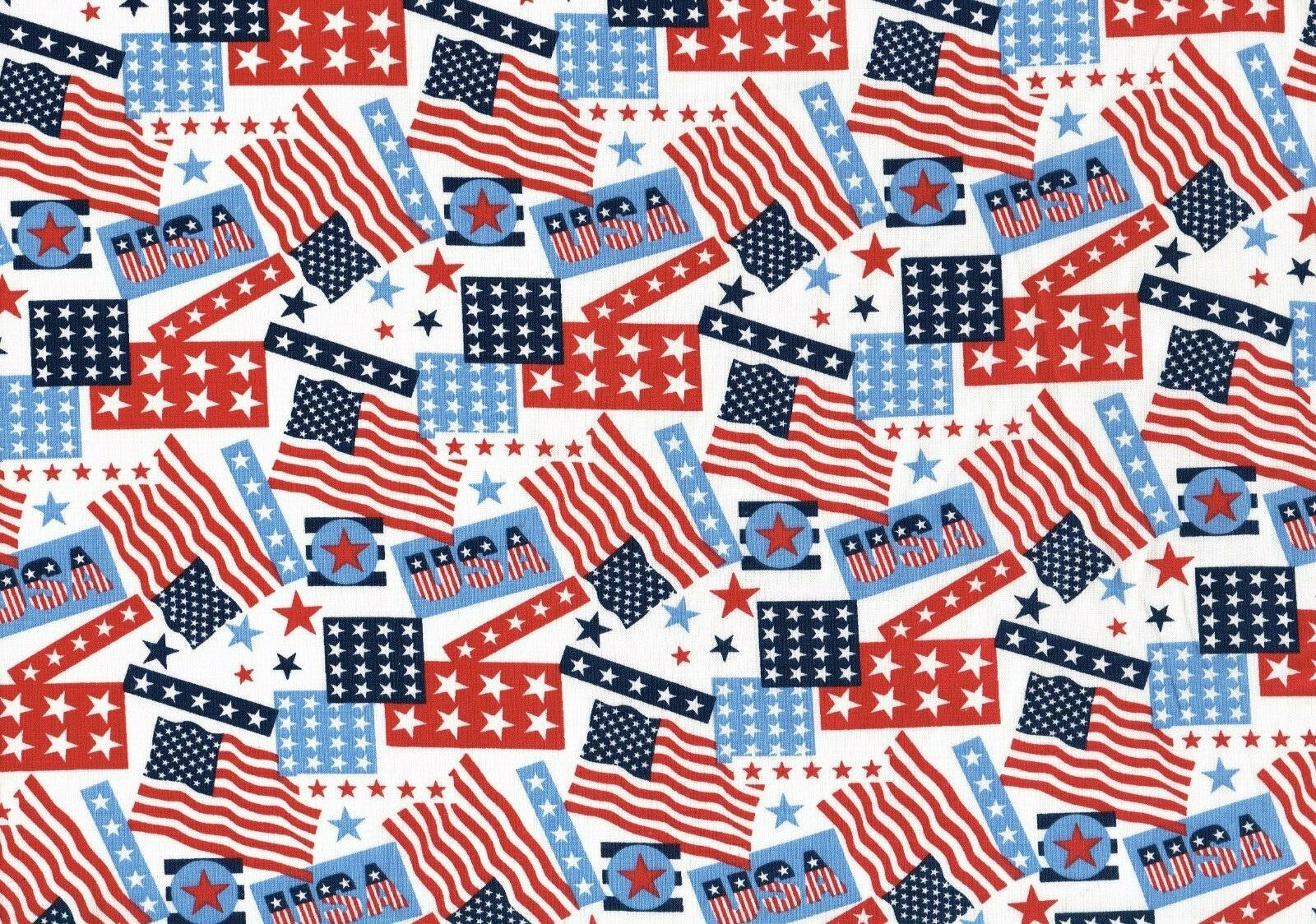 Designer Fabric Old Glory Flags  Stars 100% Cotton Quilting Drapery Upholstery 