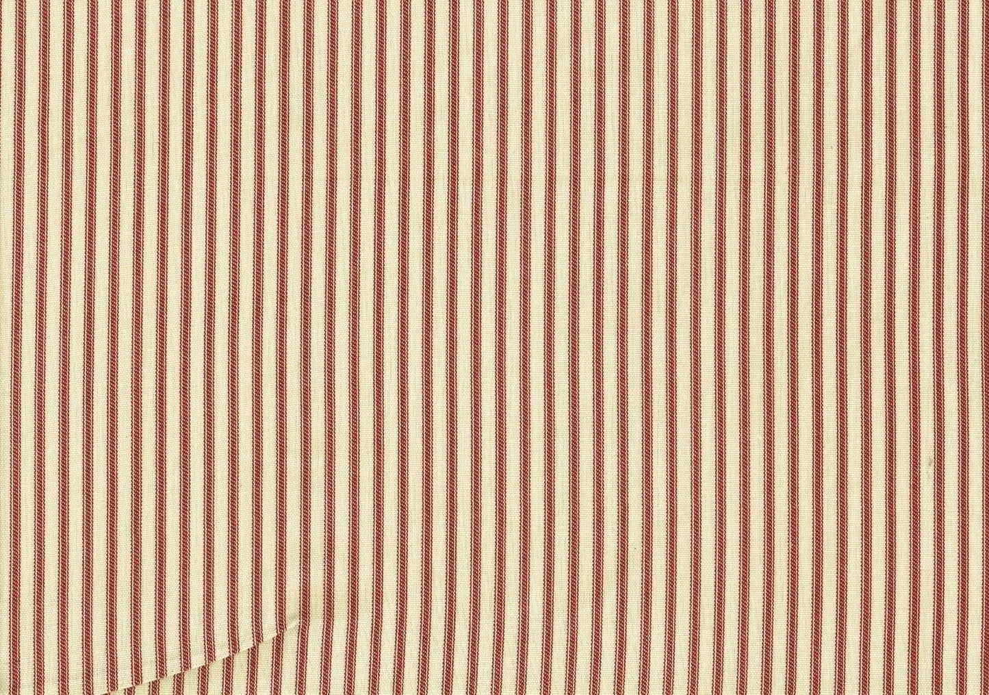 Designer Fabric Red Stripe Cotton  Print   Drapery Upholstery 
