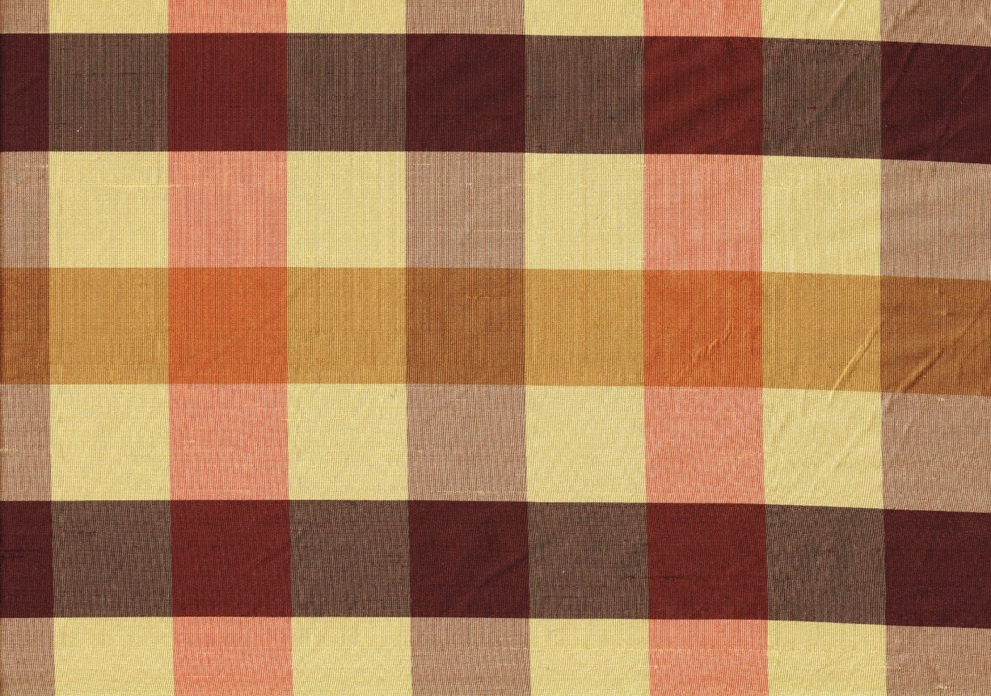 Avon Silk Fabric  100%  Silk Burgundy Gold Drapery Upholstery