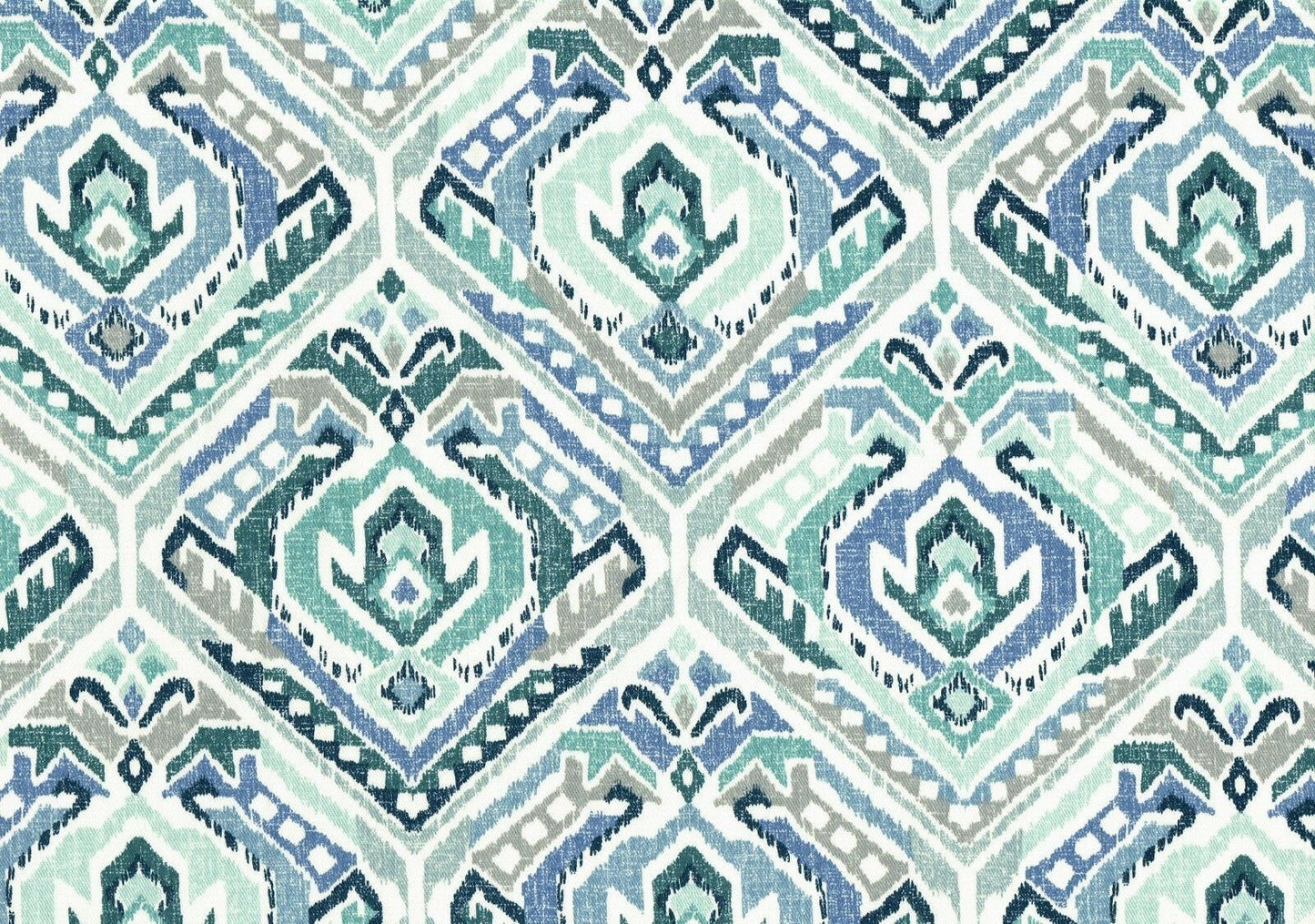 6 Yds  Mill Creek Fabric Blue Green  Cotton Print  Drapery  Upholstery  