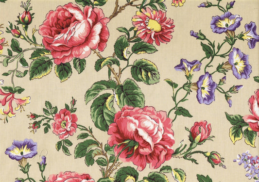 Duralee Fabric Delia Khaki Red Green Gold Lavender  Cotton Drapery Upholstery  