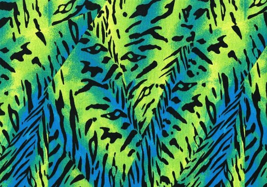Designer Fabric Teal Green Black   Cotton Duck Print  Drapery Upholstery 