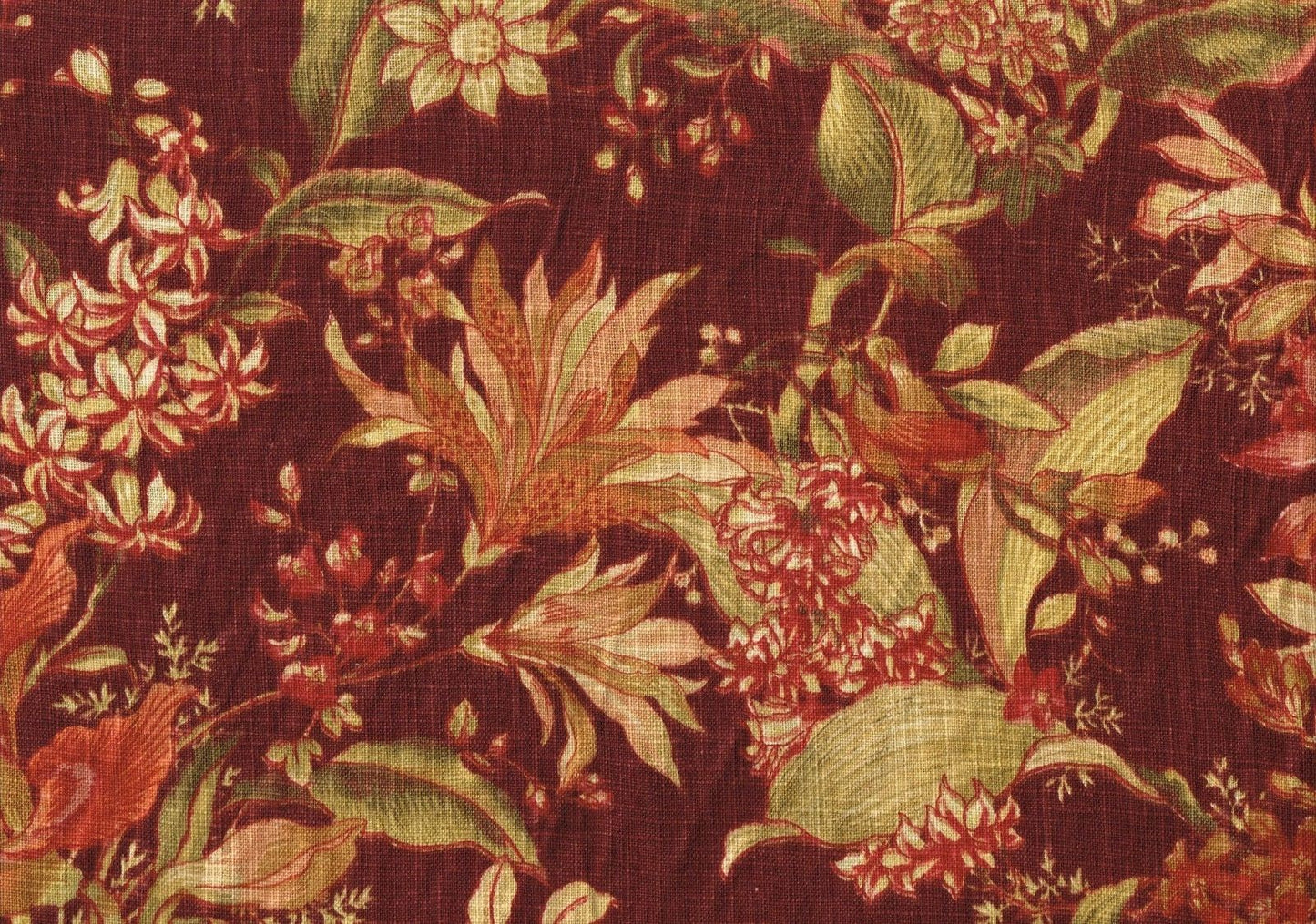 Richloom Fabric Wentworh  Burgundy Green Gold  Drapery Upholstery 