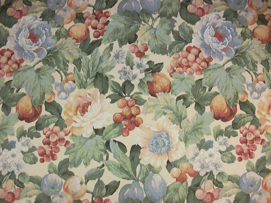 Robert Allen Fabric  Englewood   Peach Green Yellow Cotton Drapery Upholstery
