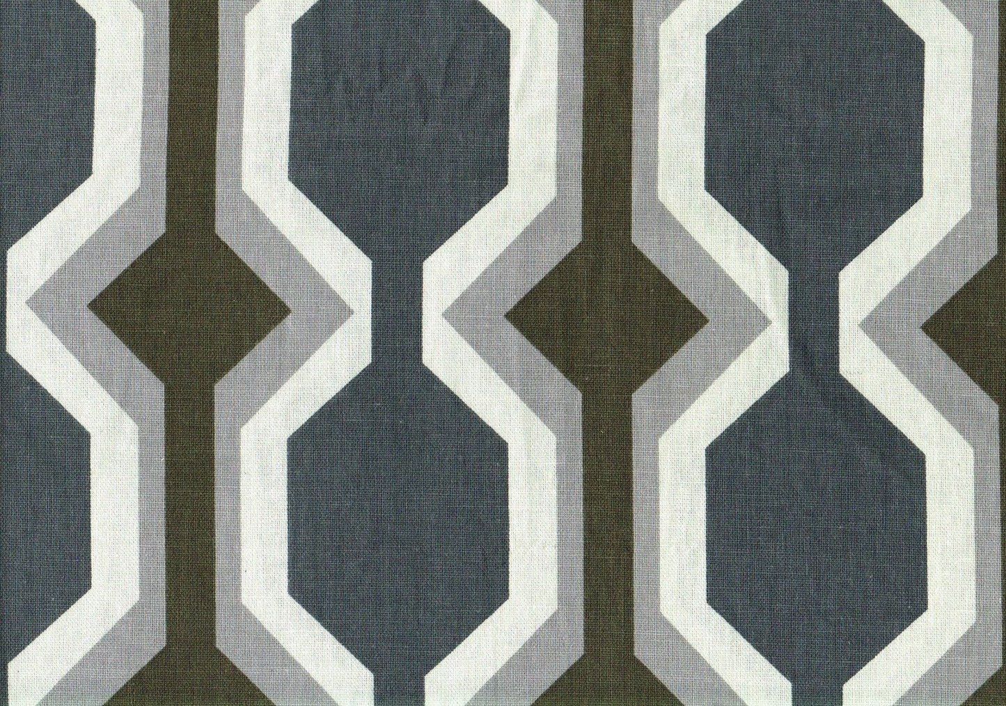 5 Yds Robert Allen Fabric Brown Gray White   Cotton Drapery Upholstery