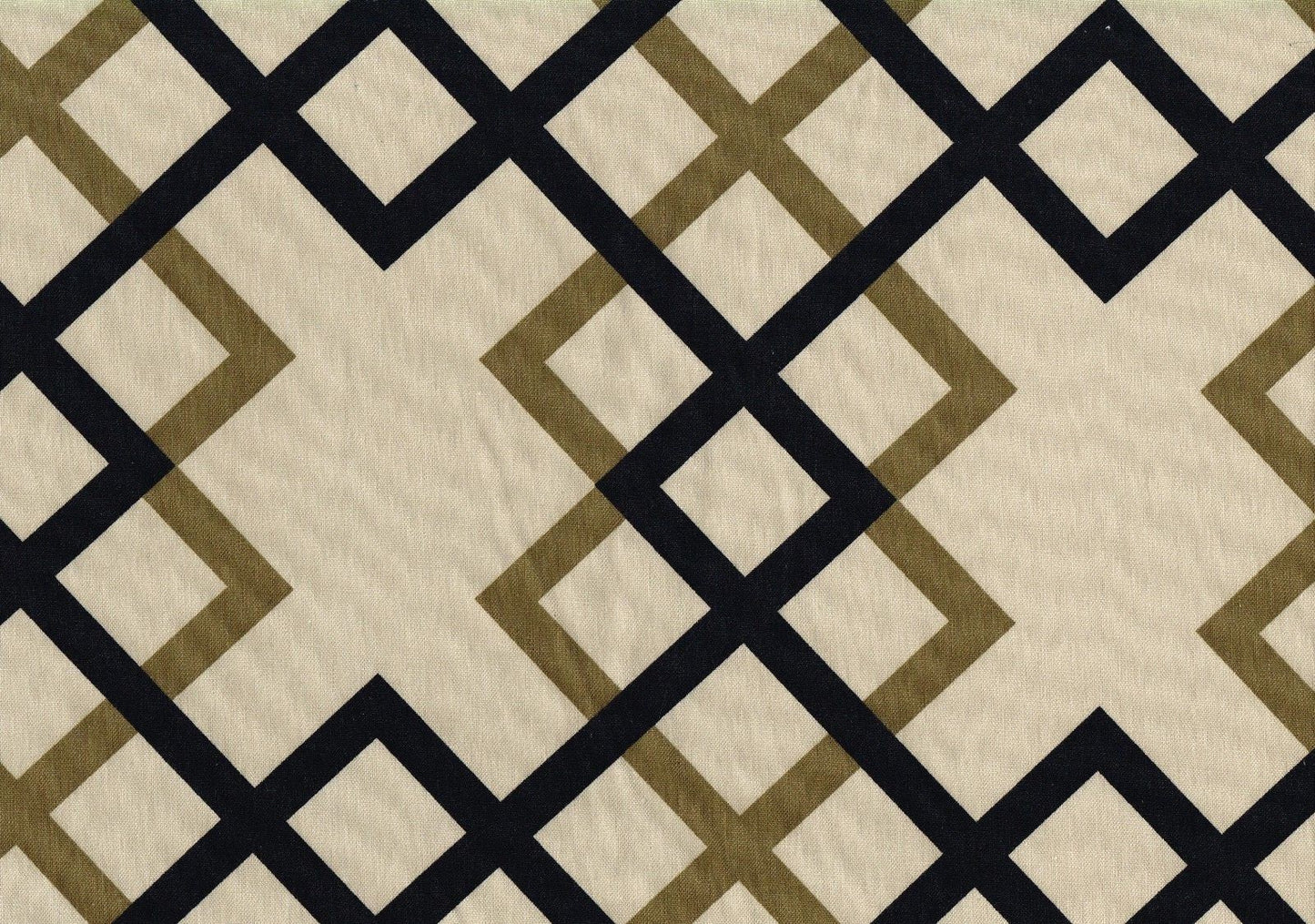 Braemore Fabric Beige Brown Black Geometric Cotton  Print Drapery Upholstery 