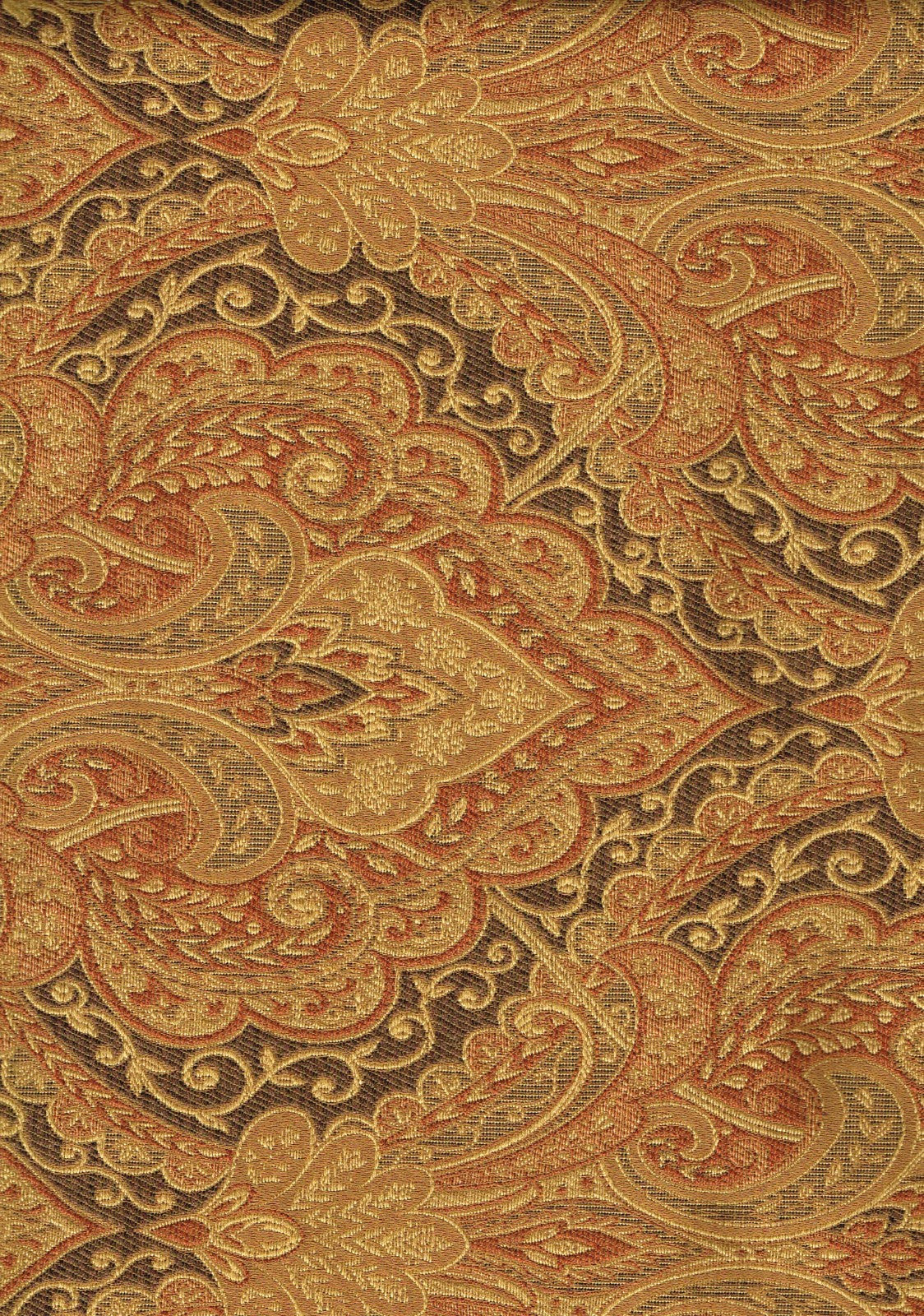 Designer Fabric Shades of Brown Gold Cinnamon Drapery Upholstery