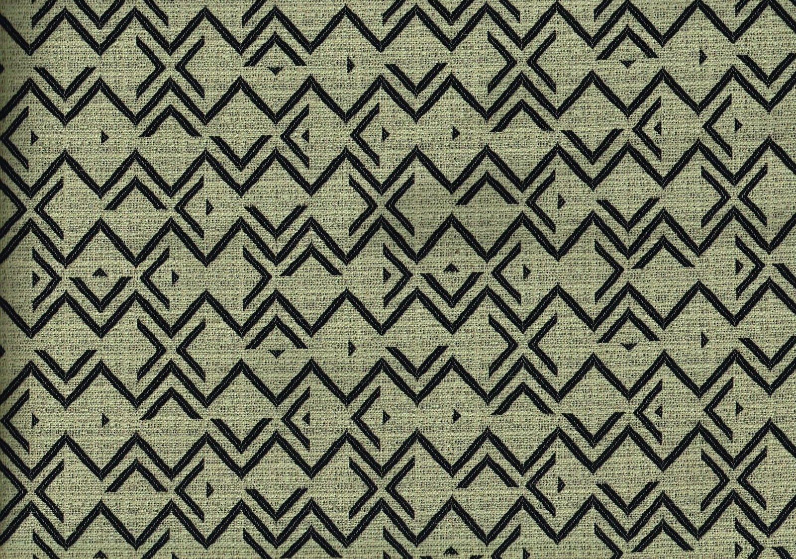 3.50 Yds  Sunbrella Fabric Black Green   Acrylic  Indoor/Outdoor  Upholstery