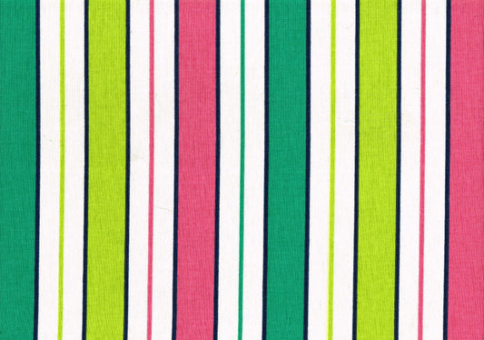 PKaufmann Fabric Green White Lime Pink Black Stripe   Cotton Drapery Upholstery