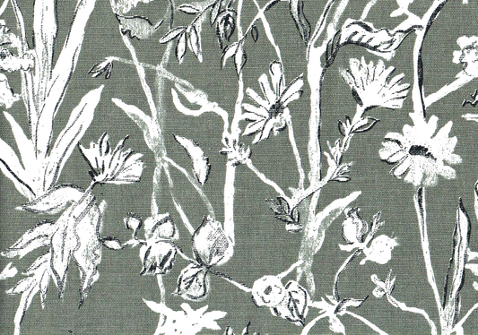 4 Yds Lacefield Fabric  Garden Party Ink Cotton Blend  Drapery Upholstery