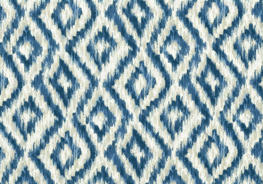 6 Yds  Swavelle Mill Creek Fabric Blue Beige Cotton   Drapery Upholstery 
