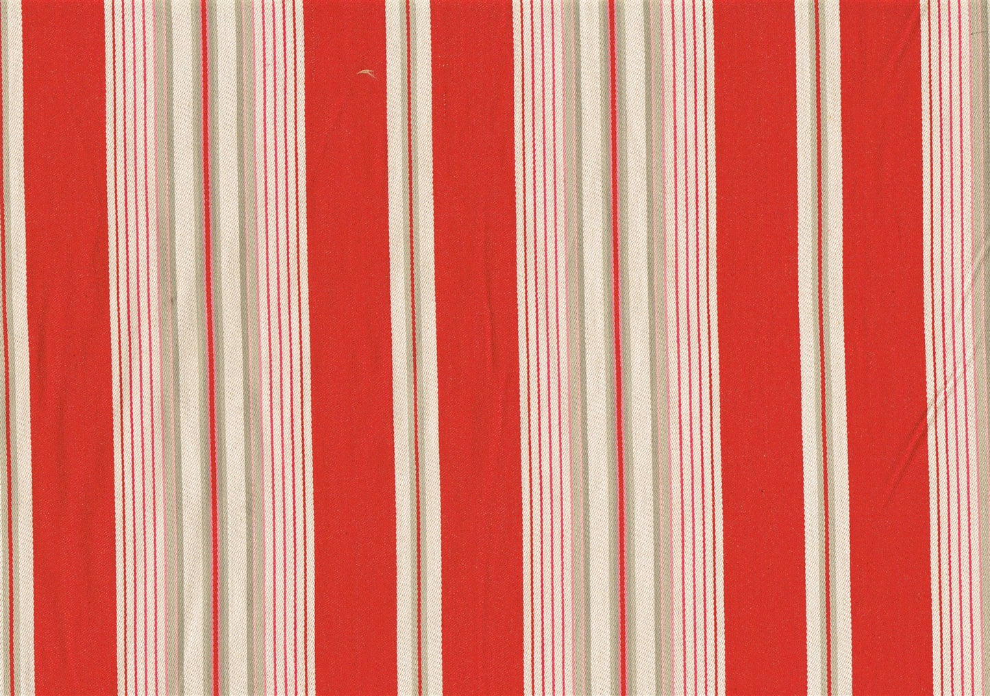 Designer Fabric Red Almond Gray Stripe Green  Drapery Upholstery 