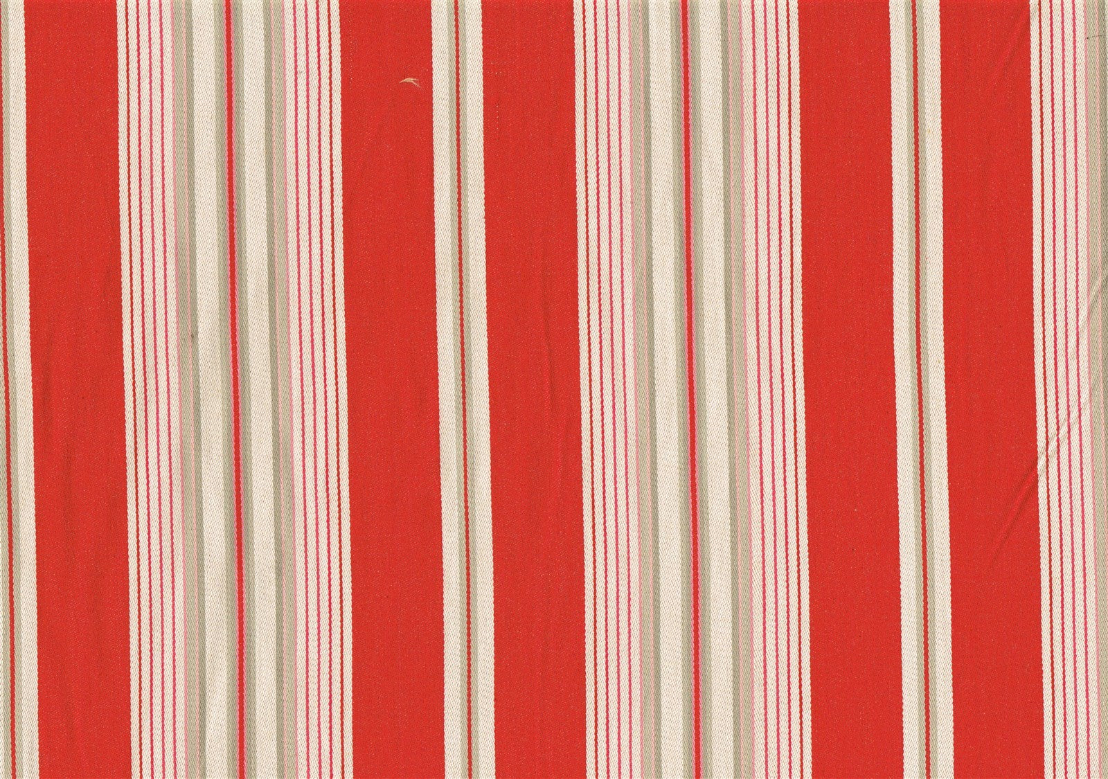 Designer Fabric Red Almond Gray Stripe Green  Drapery Upholstery 