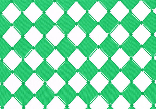 63" Di Lewis Studios 100% Cotton Green  White Diamonds  Drapery  Upholstery 