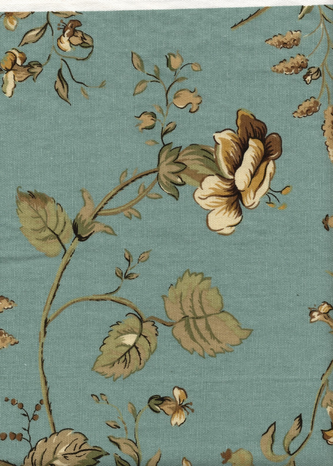 4.5 Yds Golding Fabric Coleen Aqua  Drapery Upholstery