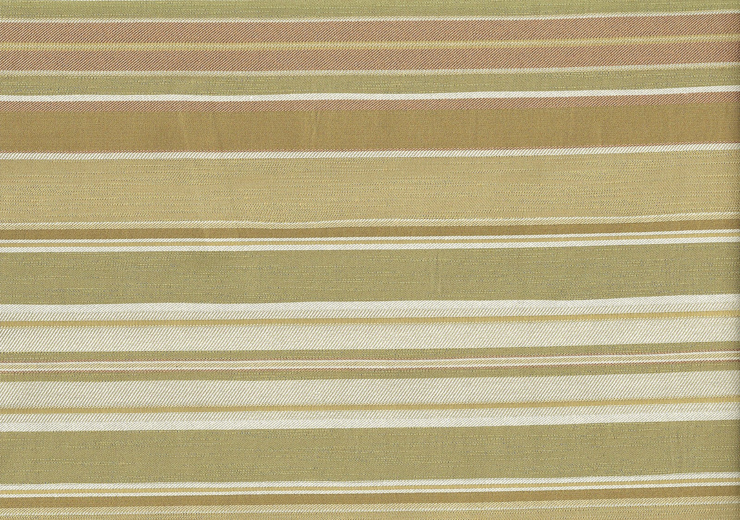 Designer Fabric  Camel Brown Off White Rose Green Stripe  Drapery Upholstery  