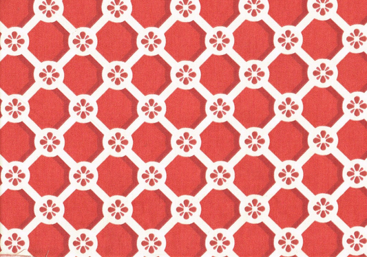PKaufmann Fabric Harrison Howard  Red Off White  Cotton Drapery Upholstery