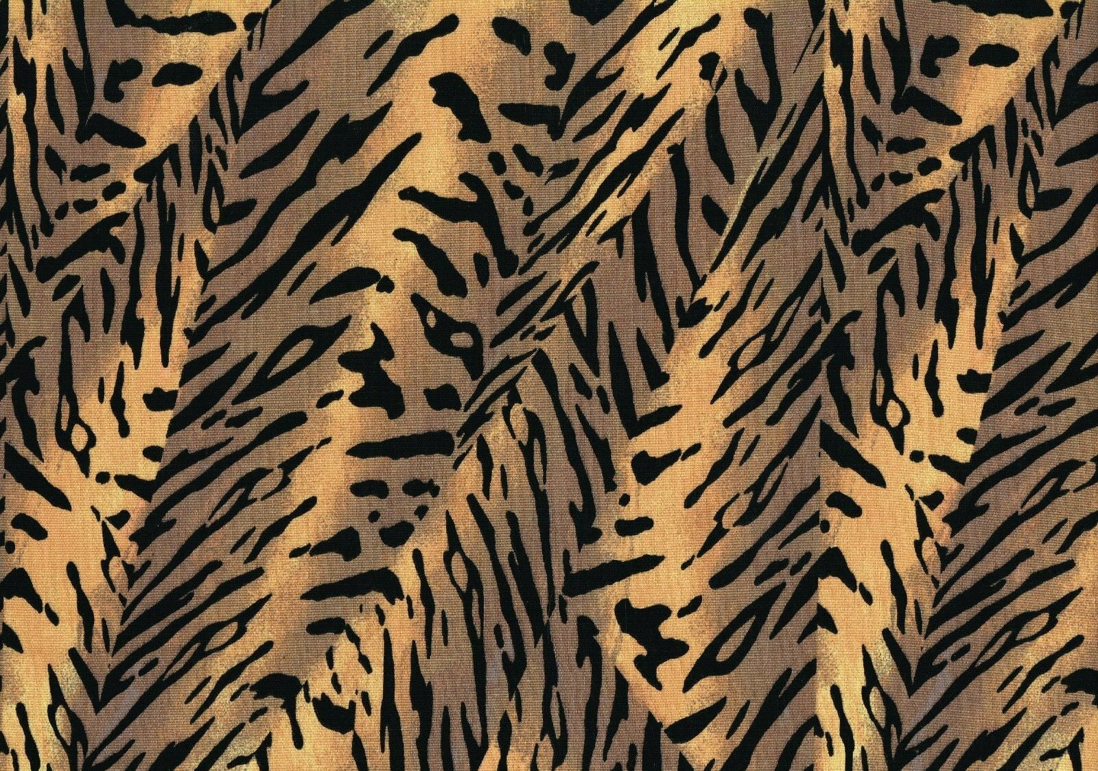 Designer Fabric Brown Black  Gold  Cotton Duck Print  Drapery Upholstery 