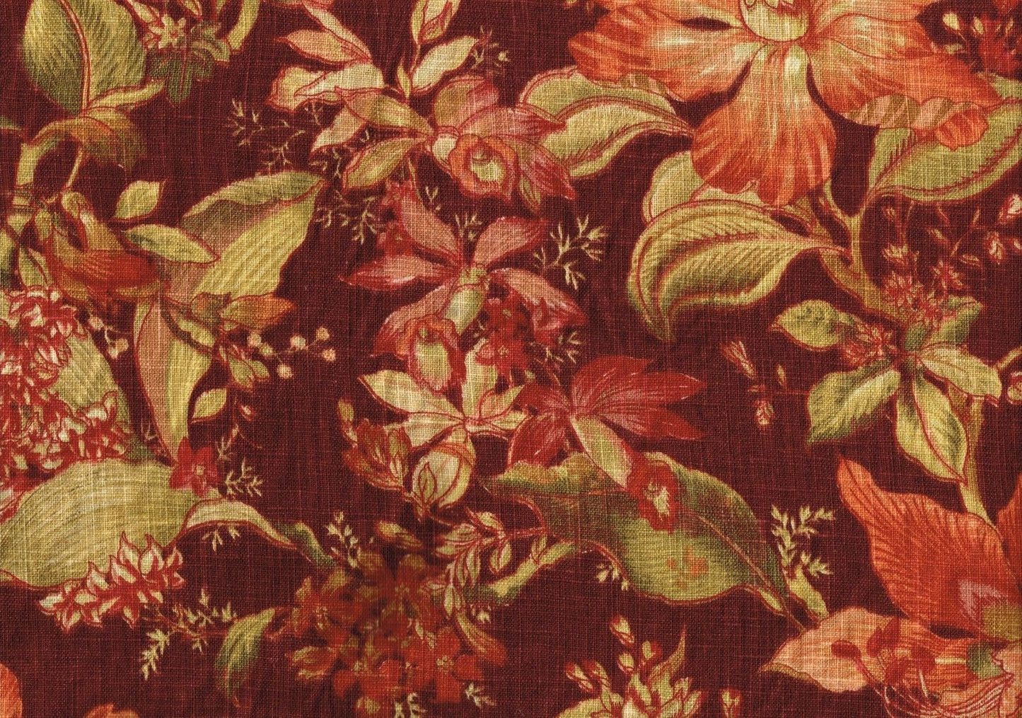Richloom Fabric Wentworh  Burgundy Green Gold  Drapery Upholstery 