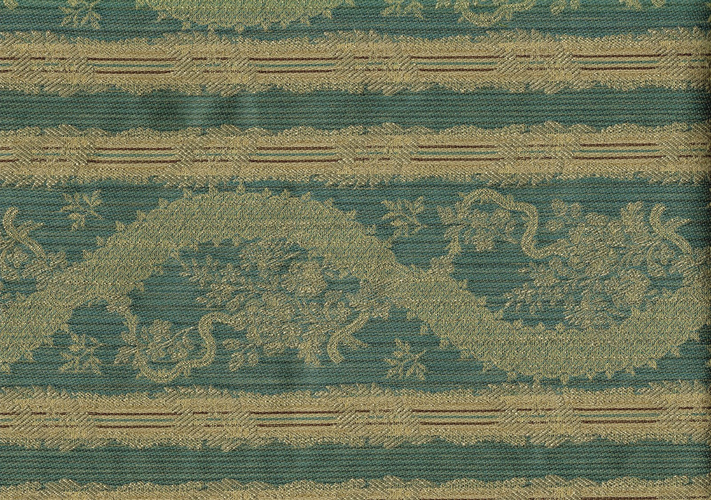3.75 Yds Robert Allen Fabric Rare Elegance Ocean Blue Beige Brown  Upholstery 