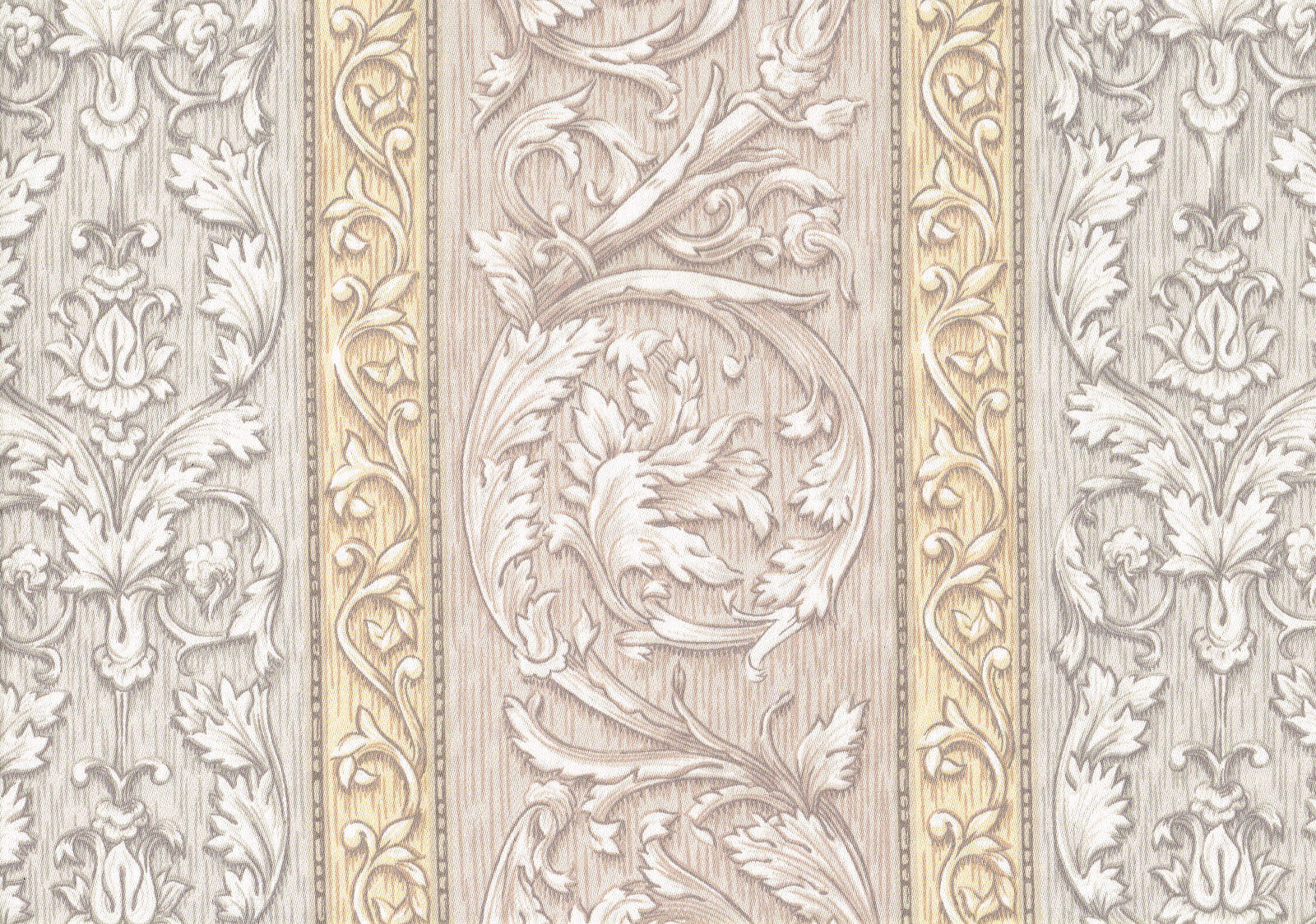 Portfolio Fabric Tan Gray Scroll Stripe Cotton Drapery Upholstery