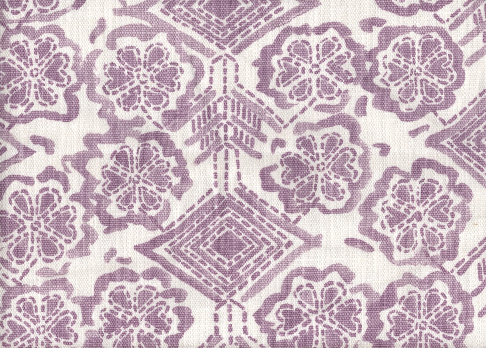 4.25 Yds Lacefield Fabric Lavender White  Drapery Upholstery