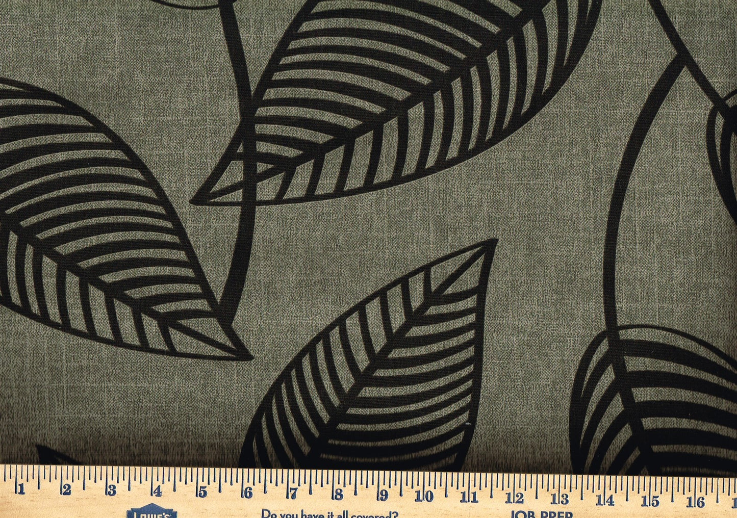Richloom Mandura  Mushroom Gray Black Cotton Print Drapery Upholstery