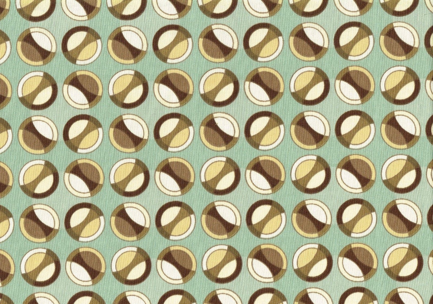 Waverly Fabric  L H Whirlpool Aqua Brown Circles Cotton  Drapery Upholstery  