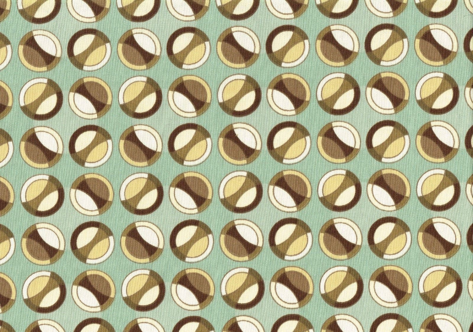 Waverly Fabric  L H Whirlpool Aqua Brown Circles Cotton  Drapery Upholstery  