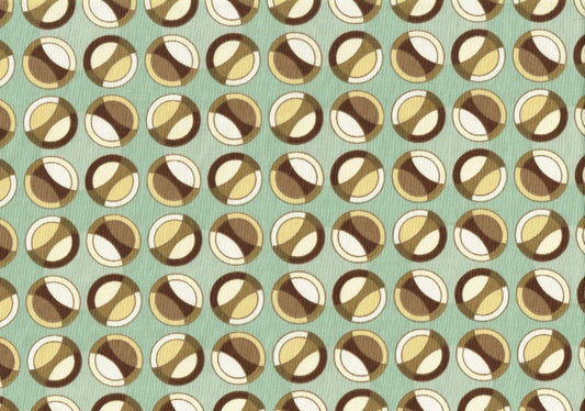 Waverly Fabric  L H Whirlpool Aqua Brown Circles Cotton  Drapery Upholstery  