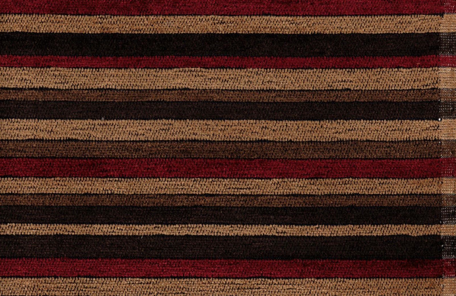 Designer Fabric Gold Burgundy Brown Stripe  Upholstery