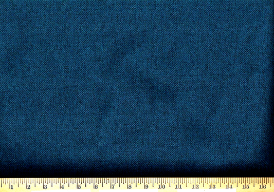Designer Fabric Blue Herringbone Polyester Drapery Upholstery
