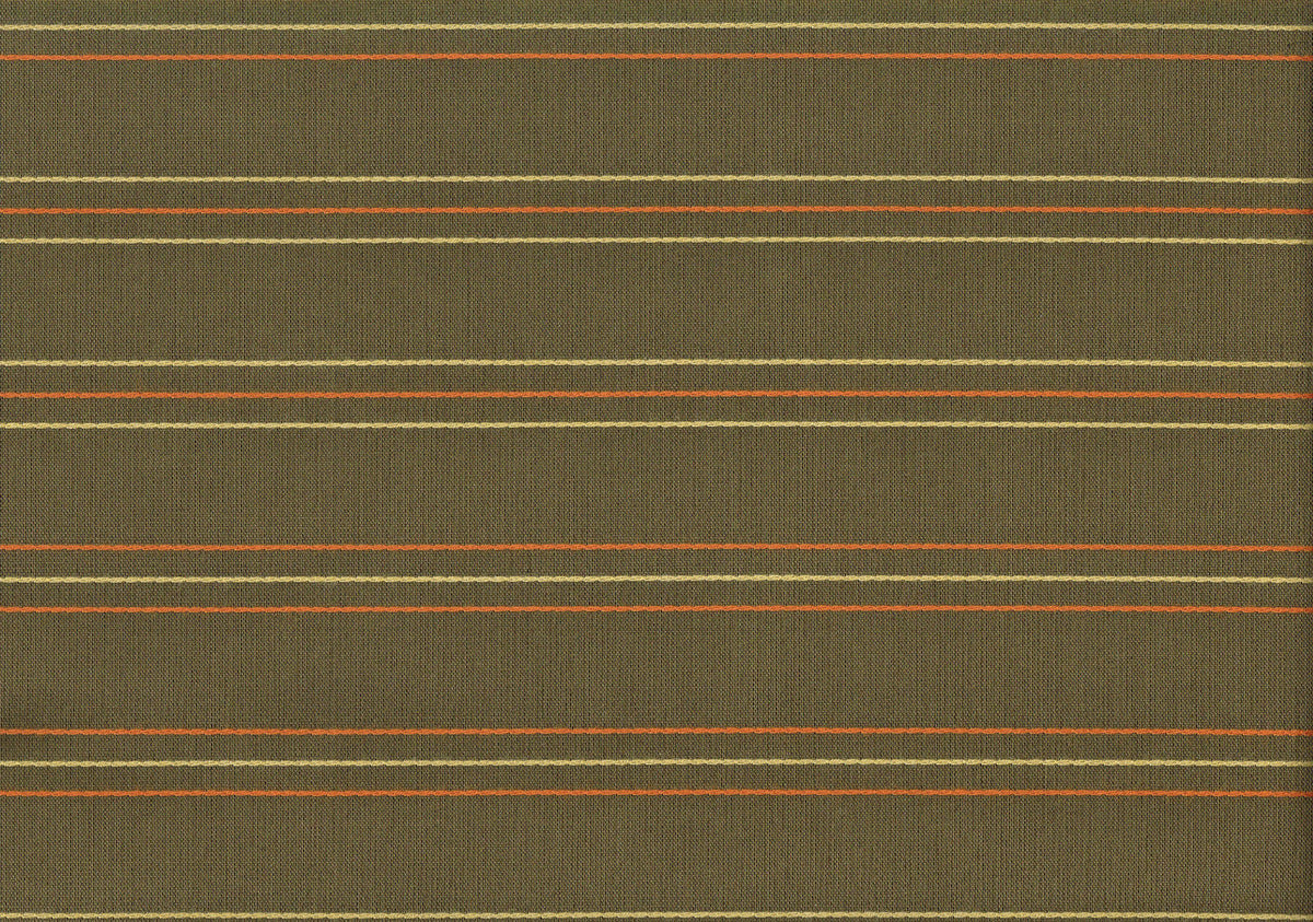 2.25 Yards Glen Raven Fabric Brown Orange Beige Stripe Drapery Upholstery 