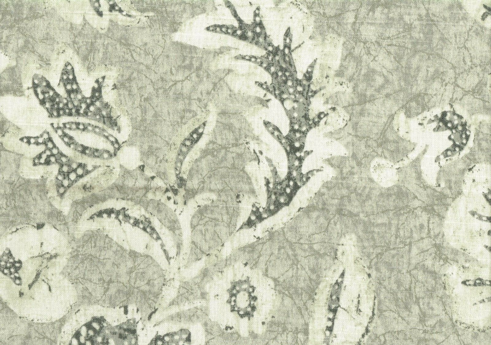 5 Yards Kravet Fabric Gray Black Cream  Cotton Print Drapery Upholstery