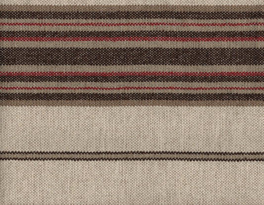 Designer Fabric Beige Brown Burgundy Stripe  Upholstery