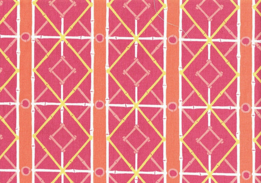 PKaufmann Fabric Marion Crowley Design Pink Orange White  Drapery Upholstery 