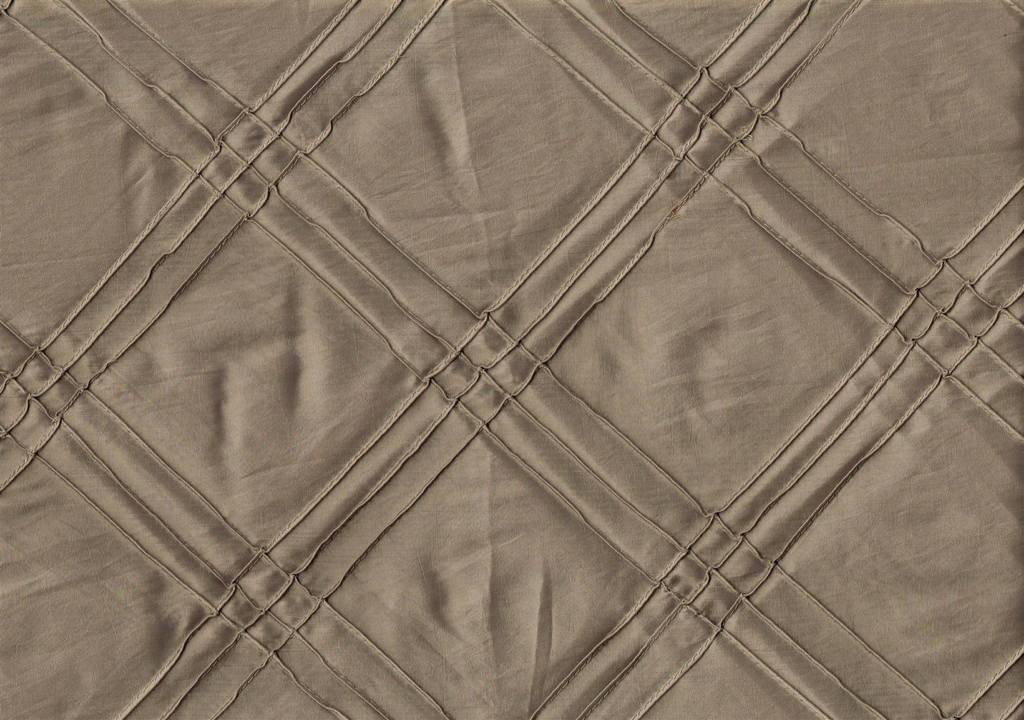 Softline Fabric Diamond Empire Hazelnut Faux Silk Tucks  Drapery  Upholstery 