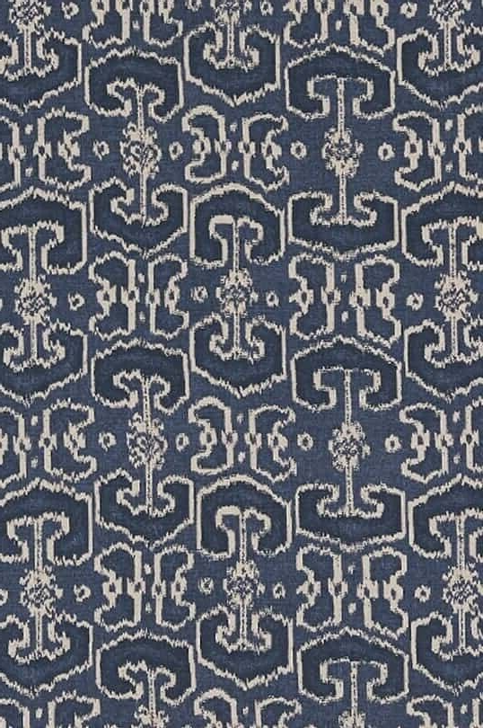 6 Yds Kravet Fabric Lacefield  Bengale Indian Indigo Cotton Drapery Upholstery