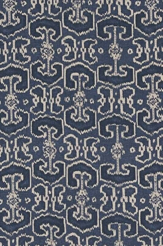 6 Yds Kravet Fabric Lacefield  Bengale Indian Indigo Cotton Drapery Upholstery