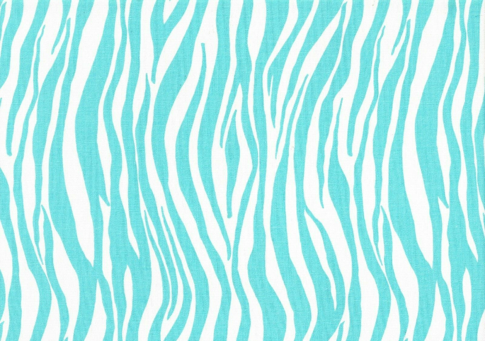 Designer Fabric Turquoise White  Cotton Duck Print  Drapery Upholstery 