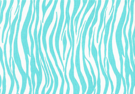 Designer Fabric Turquoise White  Cotton Duck Print  Drapery Upholstery 