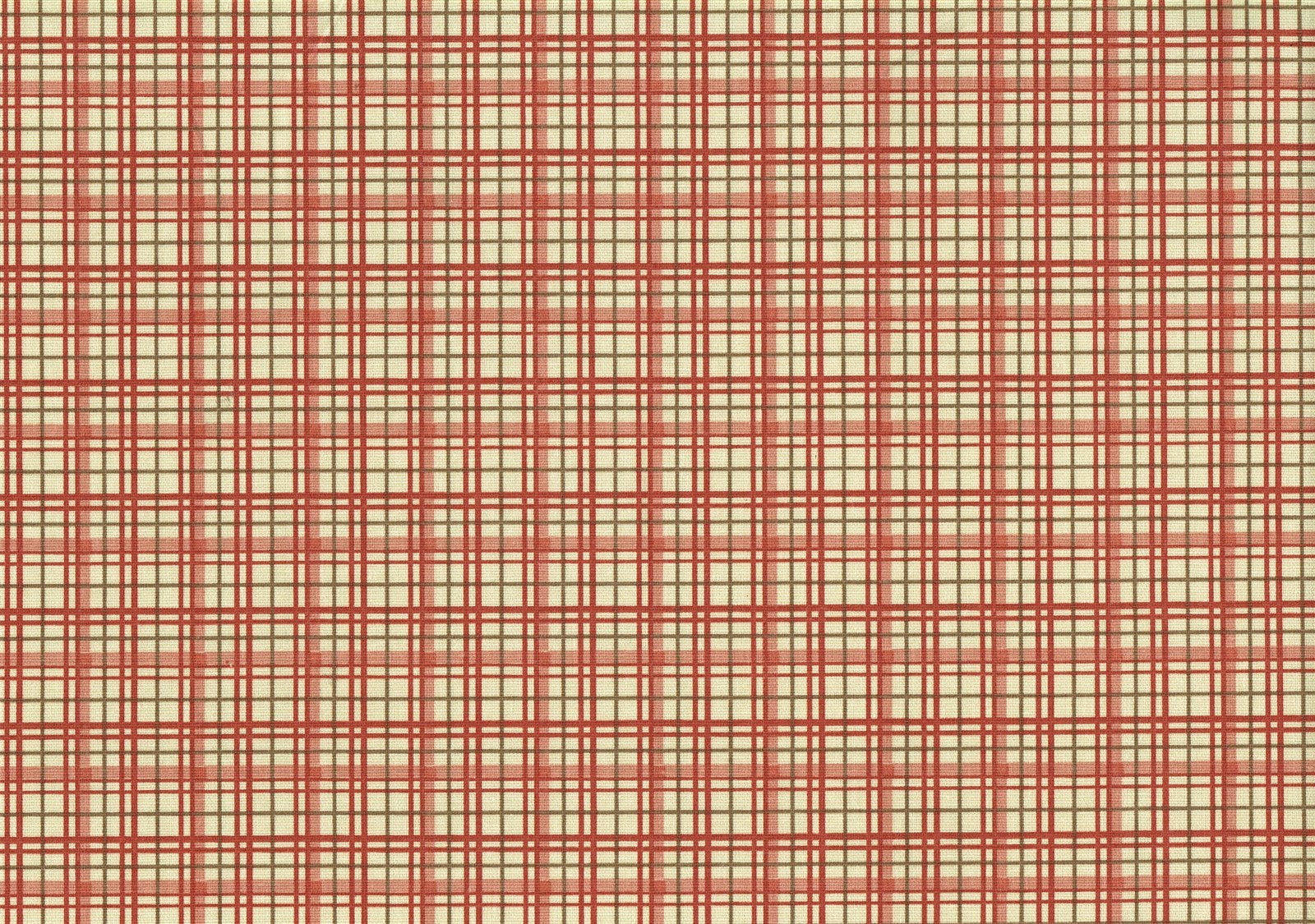 Richloom Fabric Beige  Red Coral Green Cotton Plaid    Drapery Upholstery 