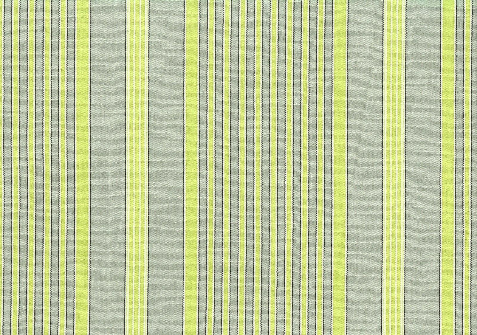 10 Yds Designer Fabric Lime Gray Stripe Cotton Print  Drapery Upholstery