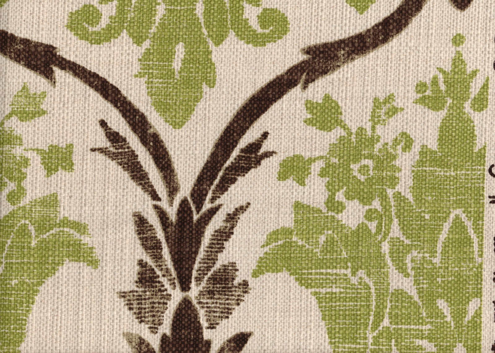 3.75 Yds Ballard Fabric Ophelia Green Damask Drapery Upholstery