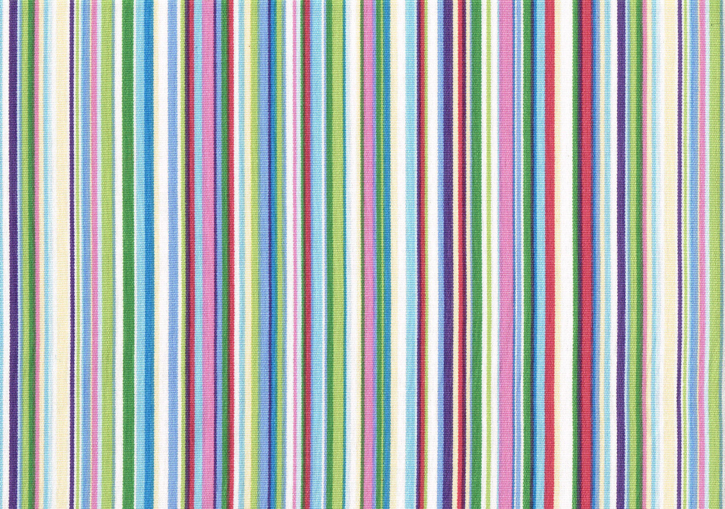 2.50 Yds PKaufmann Fabric Blue Pink Red Green Striped Cotton Drapery Upholstery