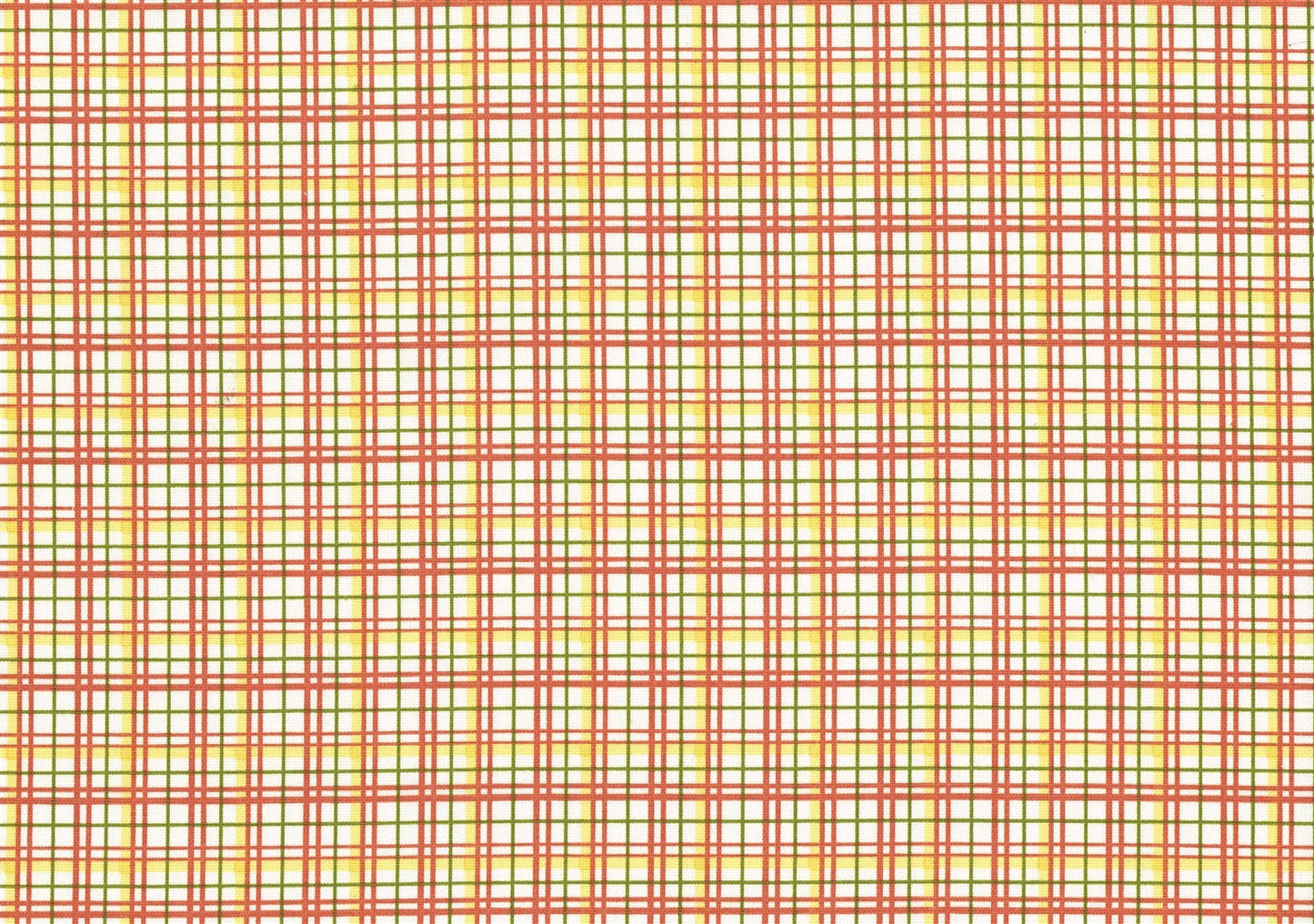 Richloom Fabric Salmon Beige Green Yellow Plaid  Cotton Drapery Upholstery 