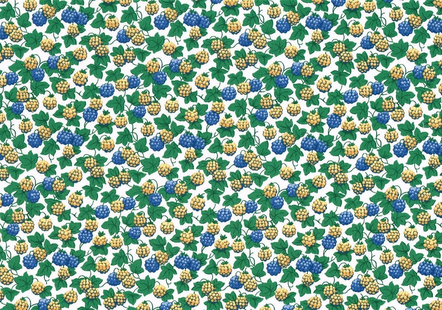 Waverly Fabric Easy Pickin White Blue Gold Green   Cotton Drapery Upholstery 