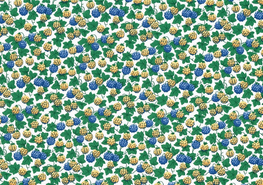 Waverly Fabric Easy Pickin White Blue Gold Green   Cotton Drapery Upholstery 